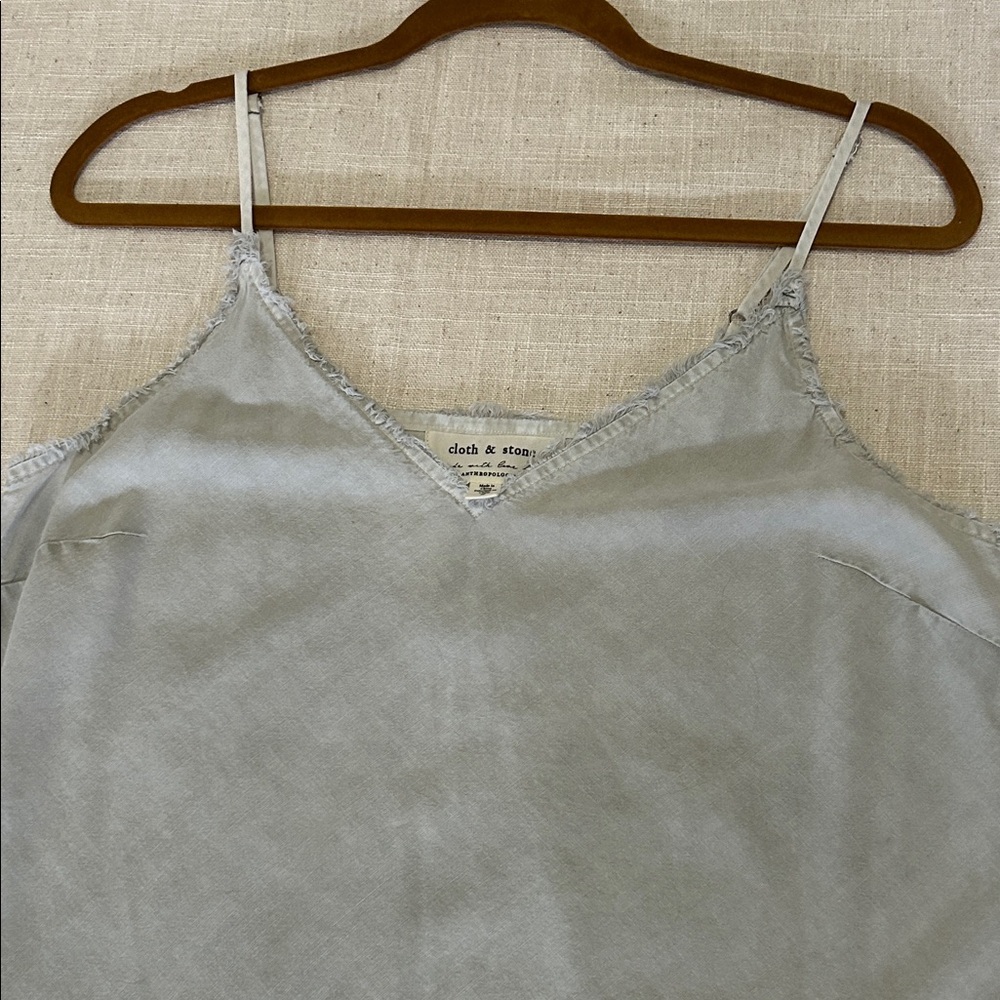 Cloth & Stone for Anthropologie Camisole Women’s S Light Gray Distressed Faded - Picture 12 of 13